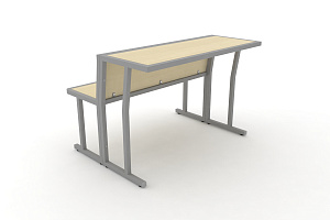 Комплект скамья со столом DESK DKN-1100LS Клён / Серый металл фото
