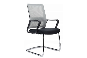 Конференц-кресло RV Chair MINT M1029CBE Серая сетка / Чёрная ткань фото