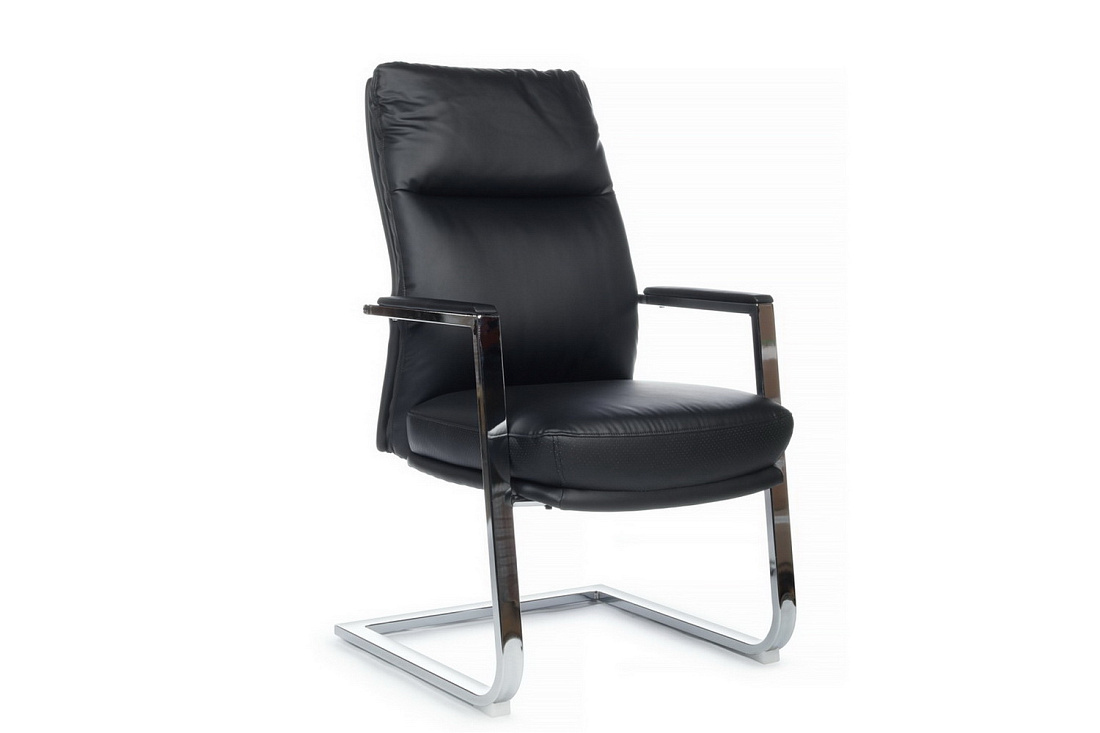 конференц-кресло rv chair leon-sf d916 чёрная экокожа фото