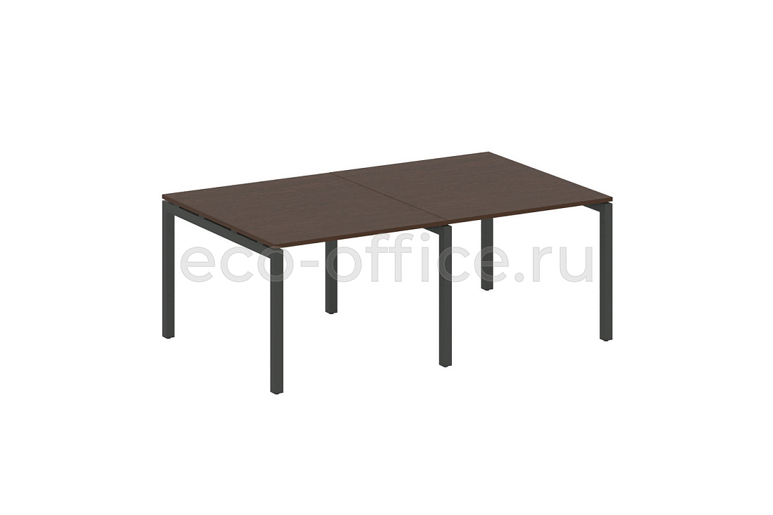 Стол переговорный (2 столешницы) METAL SYSTEM QUATTRO 5x5 50БП.ПРГ-2.1 Венге Цаво / Антрацит металл  стоимость