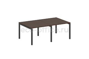 Стол переговорный (2 столешницы) METAL SYSTEM QUATTRO 5x5 50БП.ПРГ-2.1 Венге Цаво / Антрацит металл фото