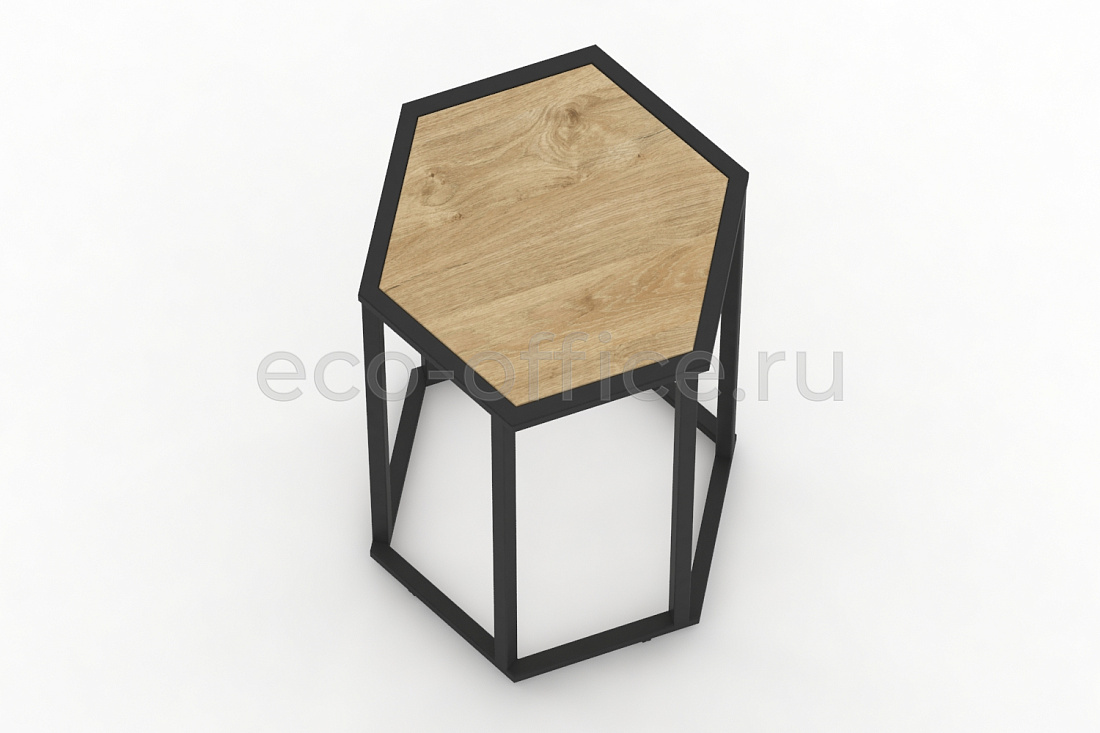 Стол журнальный HEX-800 Тиквуд Светлый / Чёрный металл  стоимость