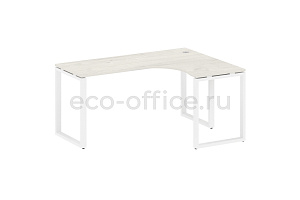 Стол криволинейный правый METAL SYSTEM STYLE БО.СА-4 (R) Дуб Наварра / Белый металл фото