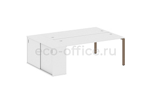 Рабочая станция с опорным шкафом-купе METAL SYSTEM STYLE БП.РС-СШК-1.5 Белый / Мокко металл фото
