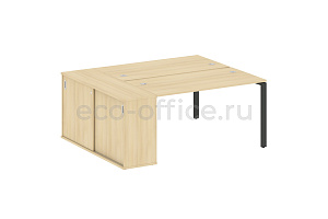 Рабочая станция с опорным шкафом-купе METAL SYSTEM STYLE БП.РС-СШК-1.3 Акация Лорка / Антрацит металл фото