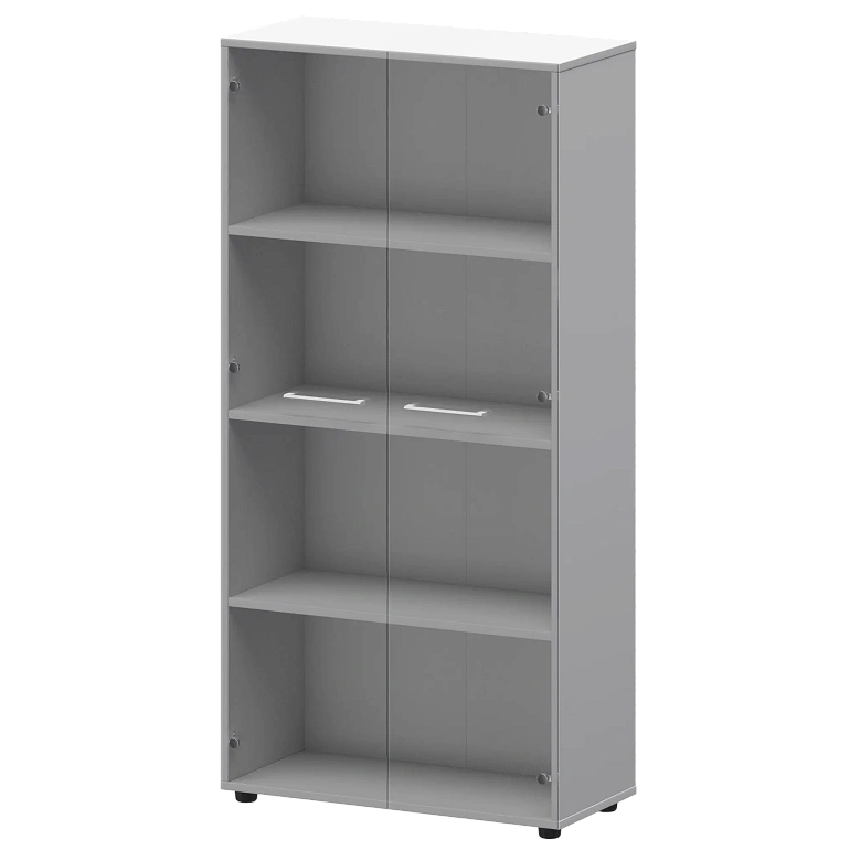 шкаф высокий со стеклом protech смш48s(б) белый фото