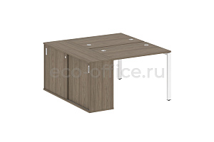 Рабочая станция с опорным шкафом-купе METAL SYSTEM STYLE БП.РС-СШК-1.1 Вяз Благородный / Белый металл фото