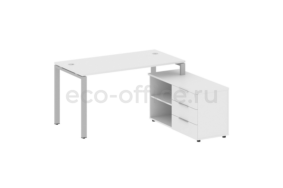 Рабочая станция с опорной тумбой METAL SYSTEM STYLE БП.РС-СТС-2.3 (R) Белый / Серый металл  стоимость
