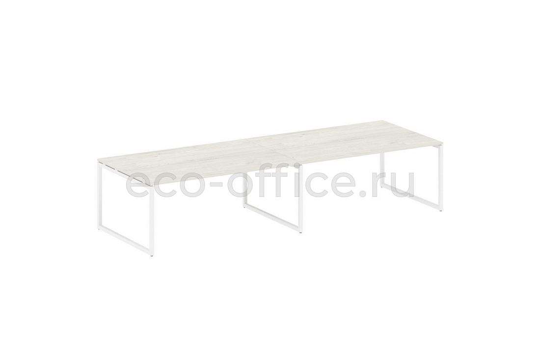 Стол переговорный (2 столешницы) METAL SYSTEM QUATTRO 4X4 40БО.ПРГ-2.5 Дуб Наварра / Белый металл  стоимость