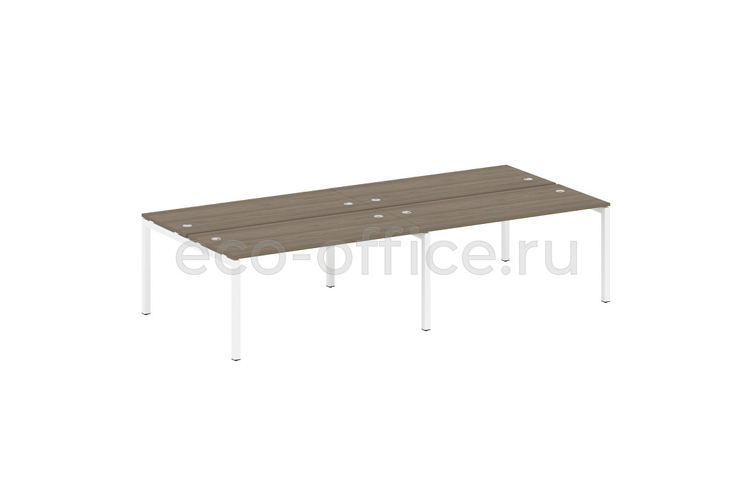Рабочая станция на 4 рабочих места METAL SYSTEM QUATTRO 5x5 50БП.СМ-4.4 Вяз Благородный / Белый металл  стоимость