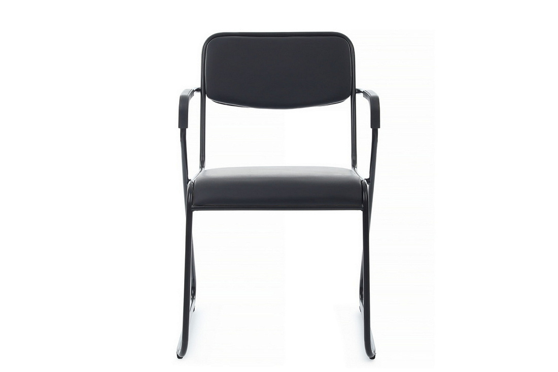 кресло rv chair nix plus omkl-03b чёрная экокожа / чёрный металл фото
