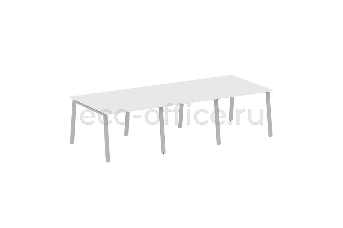 Стол переговорный (3 столешницы) METAL SYSTEM STYLE БА.ПРГ-3.1 Белый / Серый металл  стоимость