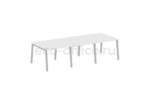 Стол переговорный (3 столешницы) METAL SYSTEM STYLE БА.ПРГ-3.1 Белый / Серый металл фото