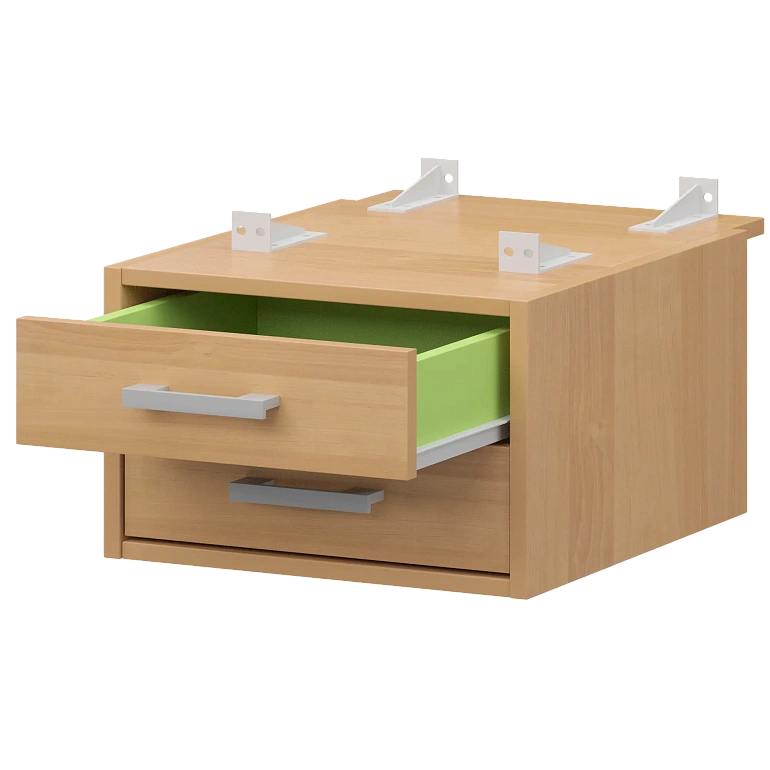 тумба подвесная для столов на м/каркасе гл.730 мм protech амт2-02.73 ольха/белый фото