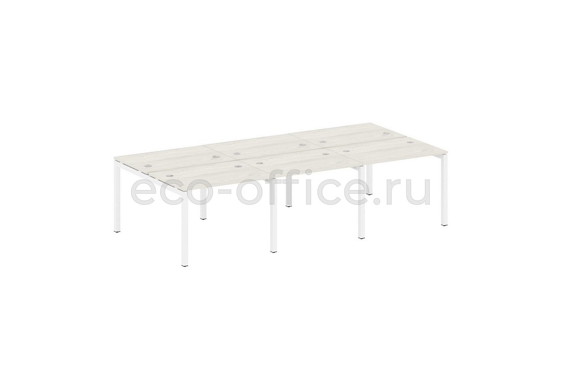Рабочая станция на 6 рабочих мест METAL SYSTEM QUATTRO 5x5 50БП.СМ-6.1 Дуб Наварра / Белый металл  стоимость