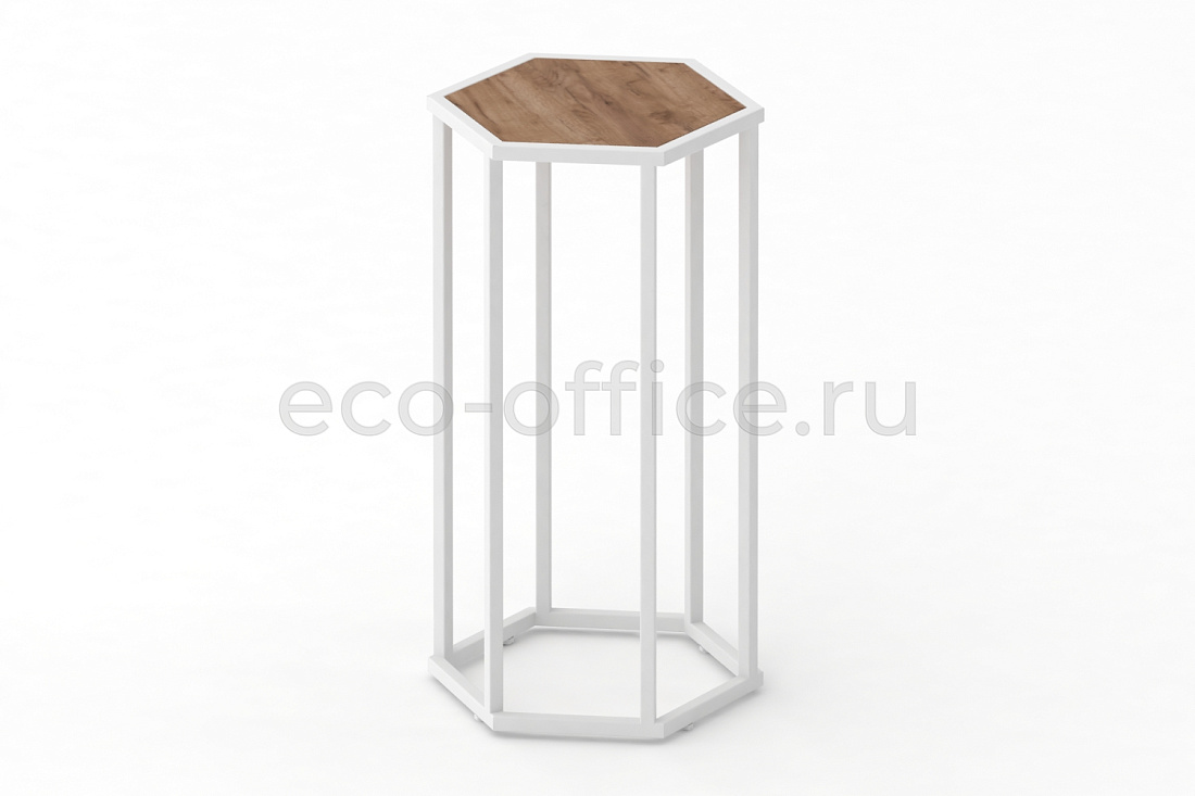 Стол журнальный HEX-800 Дуб Табак / Белый металл  стоимость