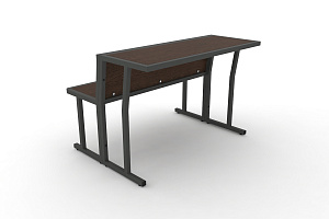 Комплект скамья со столом DESK DKN-1100LS Венге Цаво / Антрацит металл фото