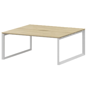 Бенч двойной на 2 рабочих места на металлокаркасе Protech НТМП.О.Б2-160 Баттл Рок/Белый фото