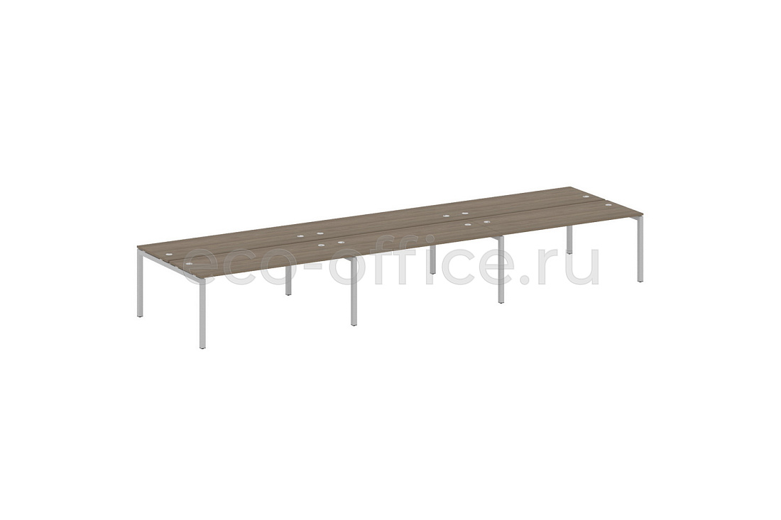 Рабочая станция на 6 рабочих мест METAL SYSTEM QUATTRO 5x5 50БП.СМ-6.5 Вяз Благородный / Серый металл  стоимость