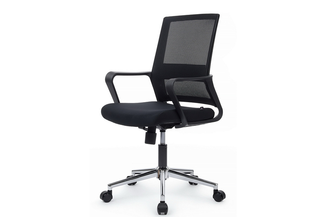 кресло rv chair mint m1029mbe чёрная сетка / чёрная ткань фото