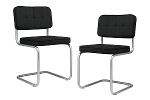 Комплект конференц-кресел ECO-CHAIR COLOMBO Comfort CLM-05 Чёрный велюр / Серый металл фото