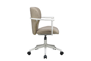 Кресло ECO-CHAIR PATRICK W-237 Бежевая ткань / Белый каркас фото