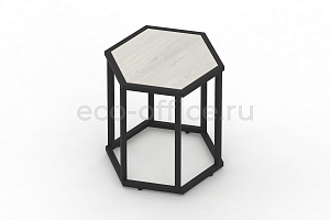 Стол журнальный ХЕКС HEX-450 Дуб Наварра / Чёрный металл фото