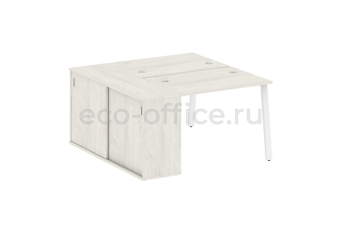 Рабочая станция с опорным шкафом-купе METAL SYSTEM STYLE БА.РС-СШК-1.1 Дуб Наварра / Белый металл  стоимость