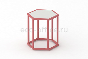 Стол журнальный HEX-450 ColorPastel Сатин / Розовый антик (RAL 3014) фото