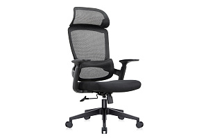 Кресло руководителя RV Chair JOB 6246A Чёрная сетка / Чёрная ткань фото