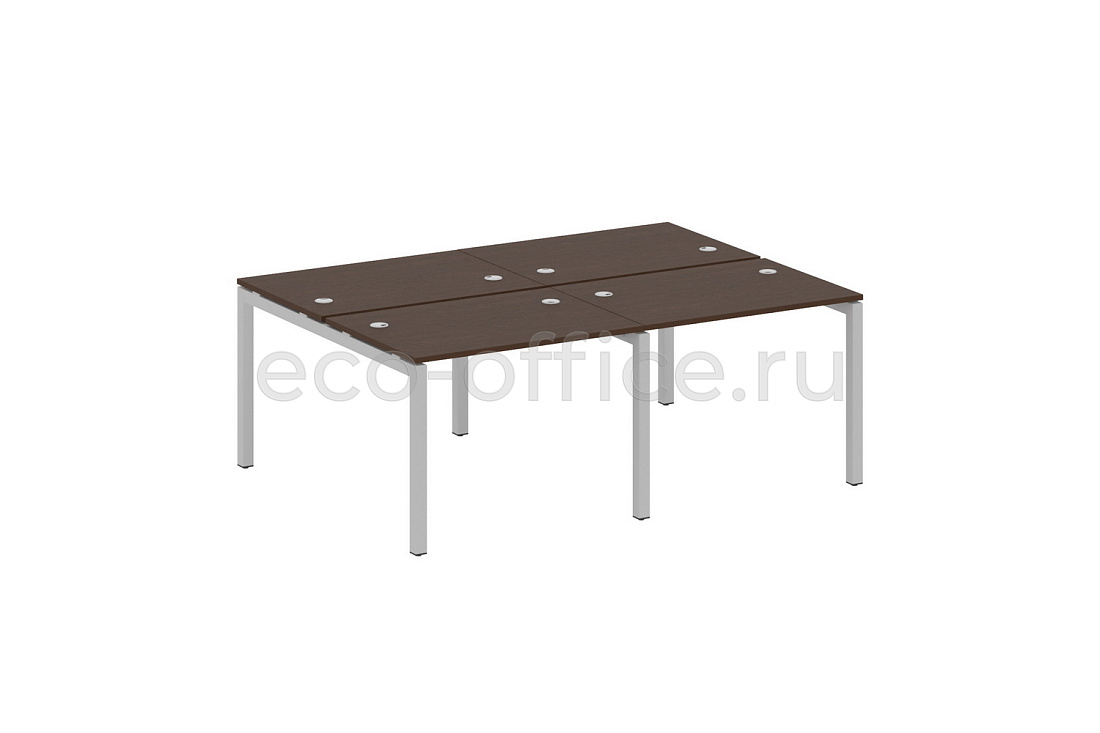 Рабочая станция на 4 рабочих места METAL SYSTEM QUATTRO 5x5 50БП.СМ-4.1 Венге Цаво / Серый металл  стоимость