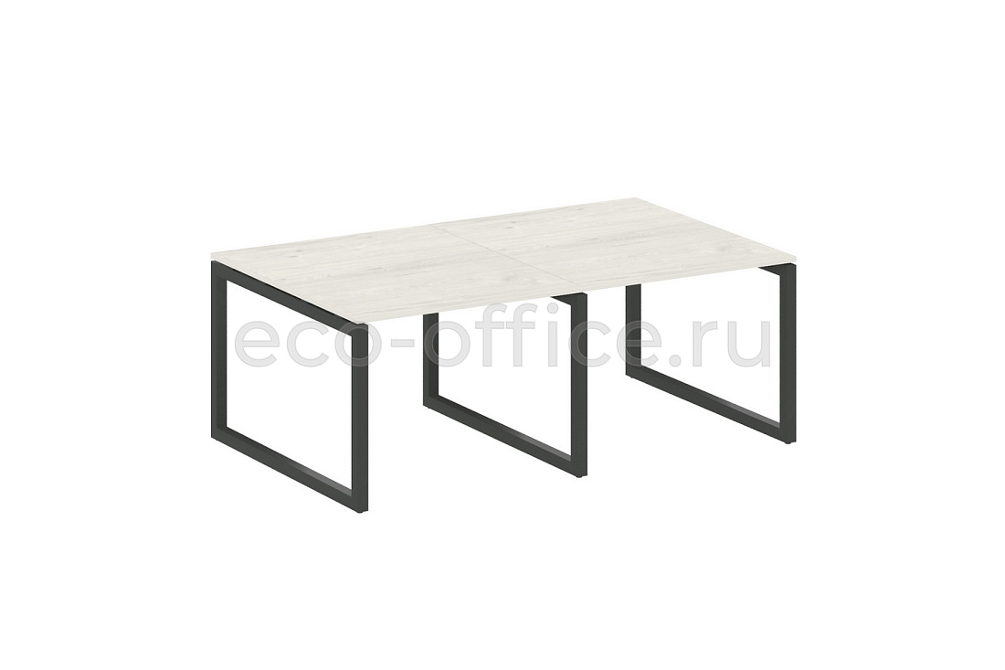 Стол переговорный (2 столешницы) METAL SYSTEM QUATTRO 5x5 50БО.ПРГ-2.1 Дуб Наварра / Антрацит металл   стоимость