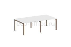 Стол переговорный (2 столешницы) METAL SYSTEM QUATTRO 5x5 50БП.ПРГ-2.2 Белый / Мокко металл фото
