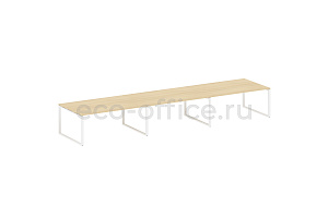 Стол переговорный (3 столешницы) METAL SYSTEM STYLE БО.ПРГ-3.5 Акация Лорка / Белый металл фото