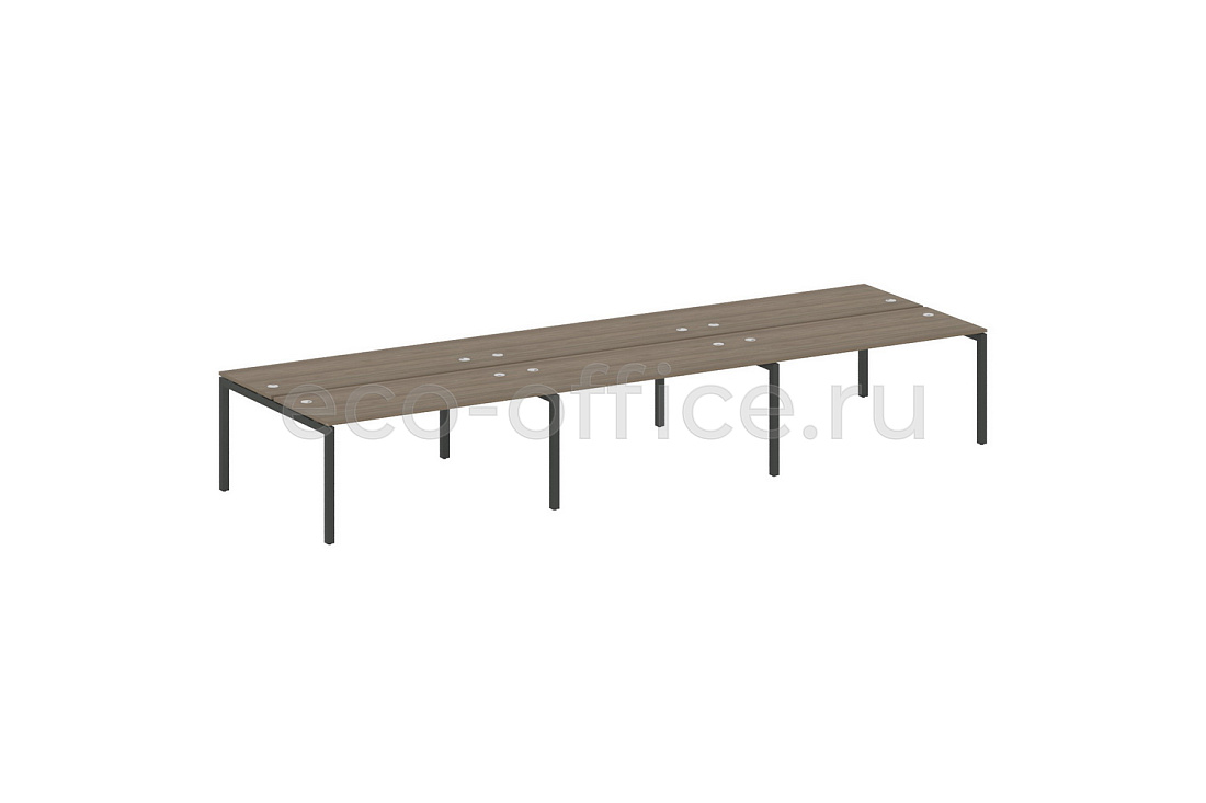 Рабочая станция на 6 рабочих мест METAL SYSTEM QUATTRO 5x5 50БП.СМ-6.4 Вяз Благородный / Антрацит металл   стоимость