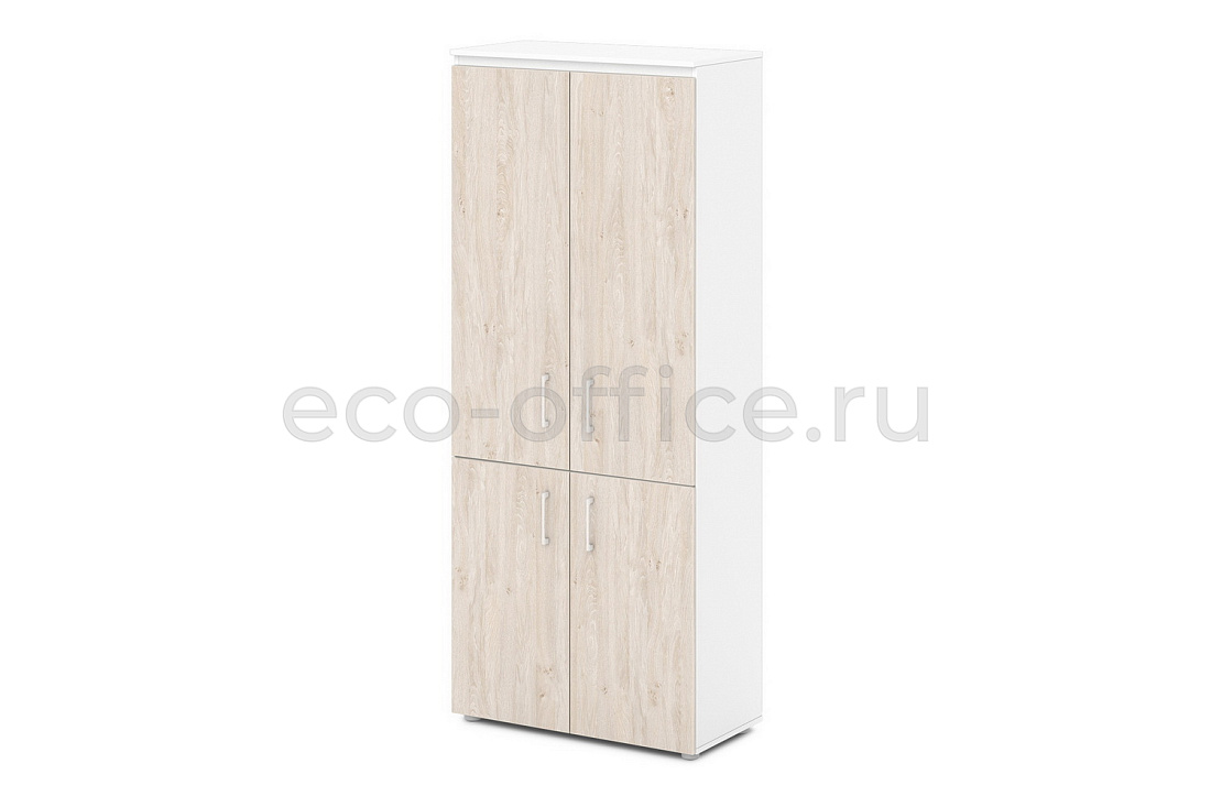 Шкаф для документов закрытый SENTIDA S-602 Белый / Белый / Дуб Верцаска светлый  стоимость