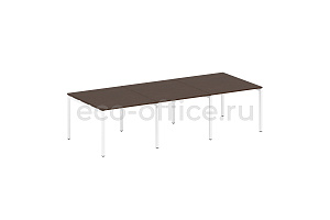 Стол переговорный (3 столешницы) METAL SYSTEM QUATTRO 4x4 40БП.ПРГ-3.1 Венге Цаво / Белый металл фото