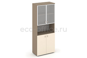 Шкаф высокий широкий ESTETICA ES.ST-1.4R Латте / Сатин фото
