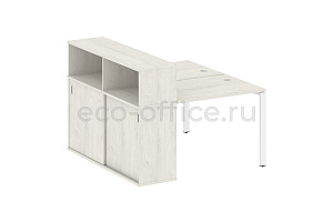 Рабочая станция с опорным шкафом-купе METAL SYSTEM STYLE БП.РС-СШК-2.1 Дуб Наварра / Белый металл фото