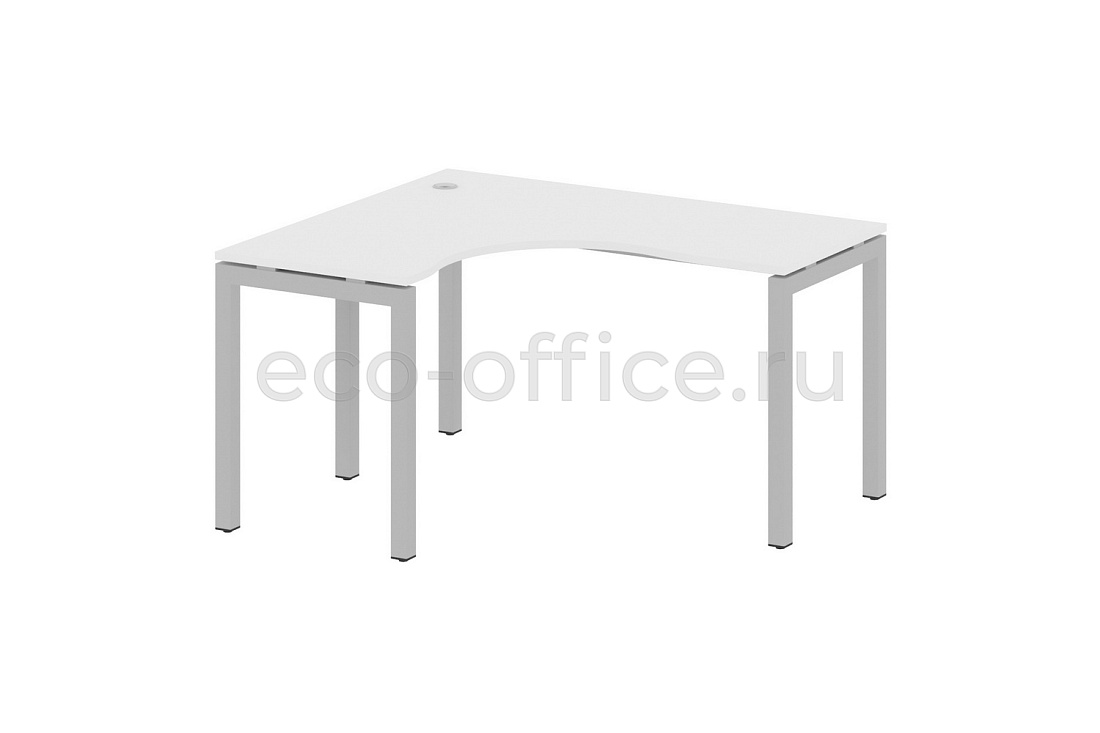 Стол криволинейный левый METAL SYSTEM QUATTRO 5x5 50БП.СА-3 Л Белый / Серый металл купить в Москве