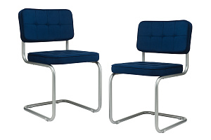 Комплект конференц-кресел ECO-CHAIR COLOMBO Comfort CLM-05 Синий велюр / Серый металл фото