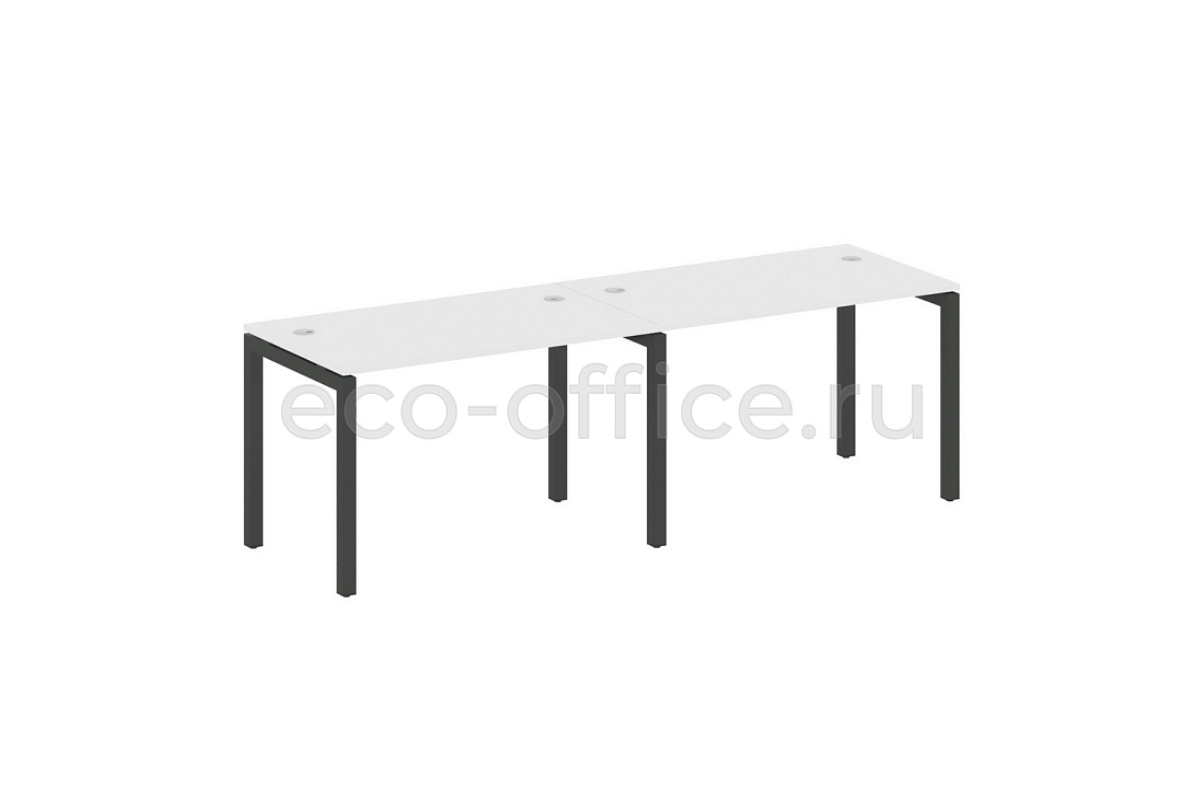 Рабочая станция на 2 рабочих места METAL SYSTEM QUATTRO 5x5 50БП.СМ-2.2 Белый / Антрацит металл  стоимость