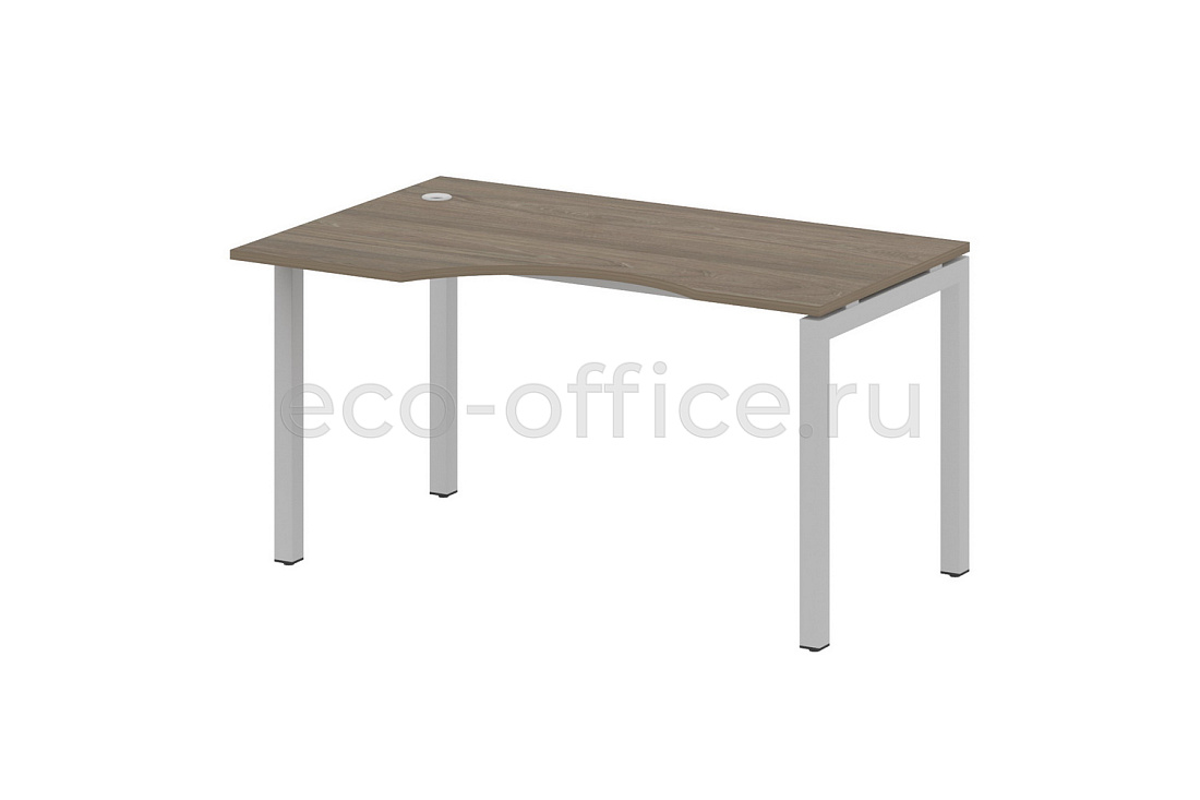 Стол криволинейный левый METAL SYSTEM QUATTRO 5x5 50БП.СА-2 Л Вяз Благородный / Серый металл купить в Москве