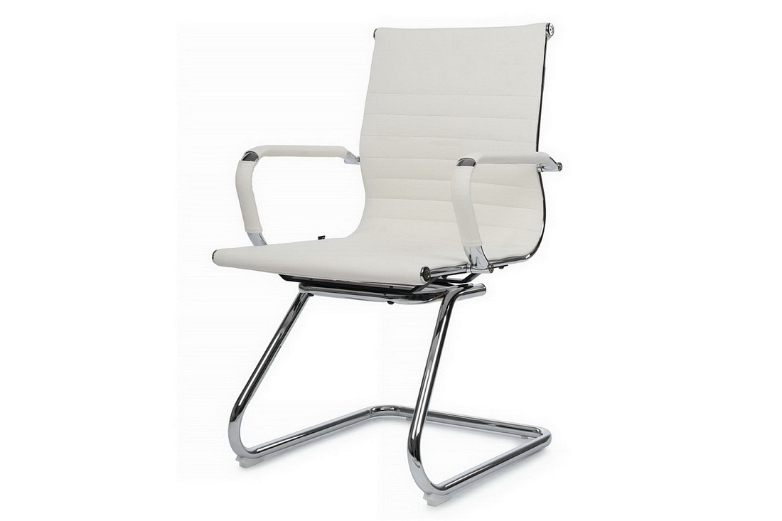 Конференц-кресло RV Chair HUGO 6002-3E Белая экокожа  стоимость