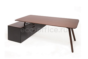 Стол письменный на опорной тумбе RAIL S8SCW00000106 Дуб Табак / Чёрный купить в Москве