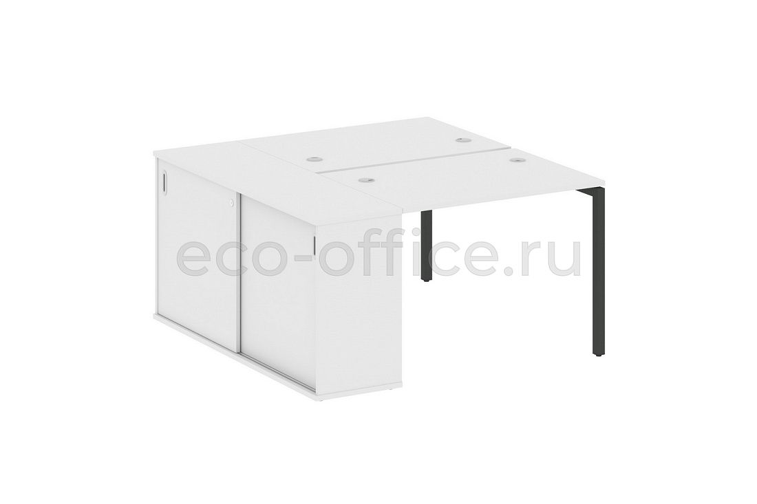 Рабочая станция с опорным шкафом-купе METAL SYSTEM QUATTRO 4x4 40БП.РС-СШК-1.1 Белый / Антрацит металл  стоимость