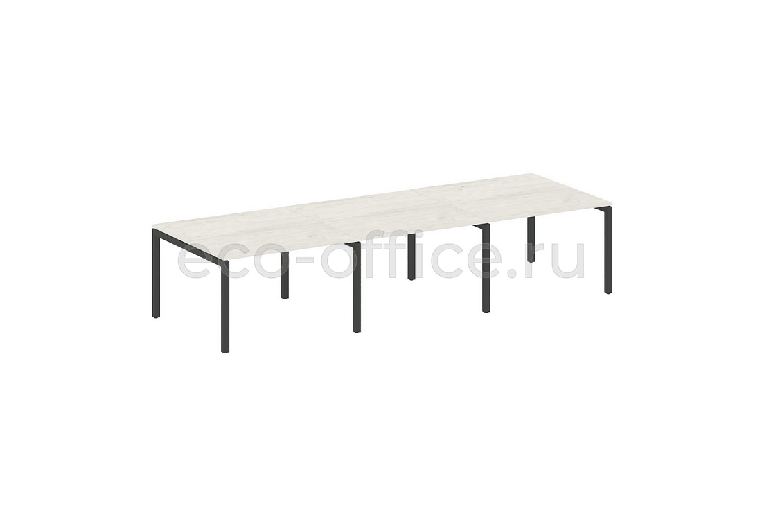 Стол переговорный (3 столешницы) METAL SYSTEM QUATTRO 5x5 50БП.ПРГ-3.2 Дуб Наварра / Антрацит металл   стоимость