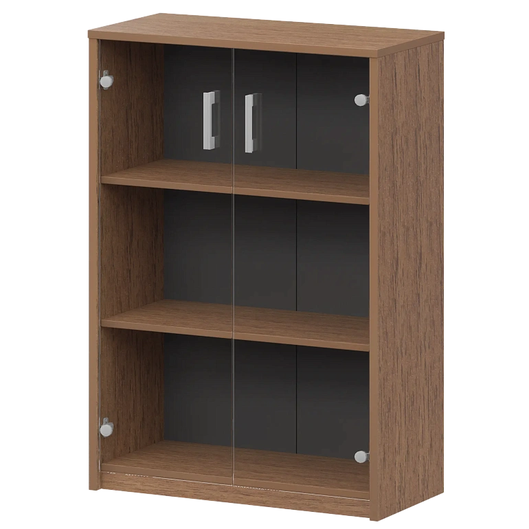 стеллаж средний с прозрачным стеклом protech а-304/а-стл304пр орех фото