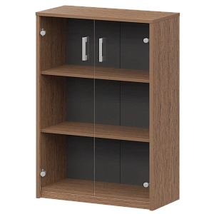 Стеллаж средний с прозрачным стеклом Protech А-304/А-стл304пр Орех фото