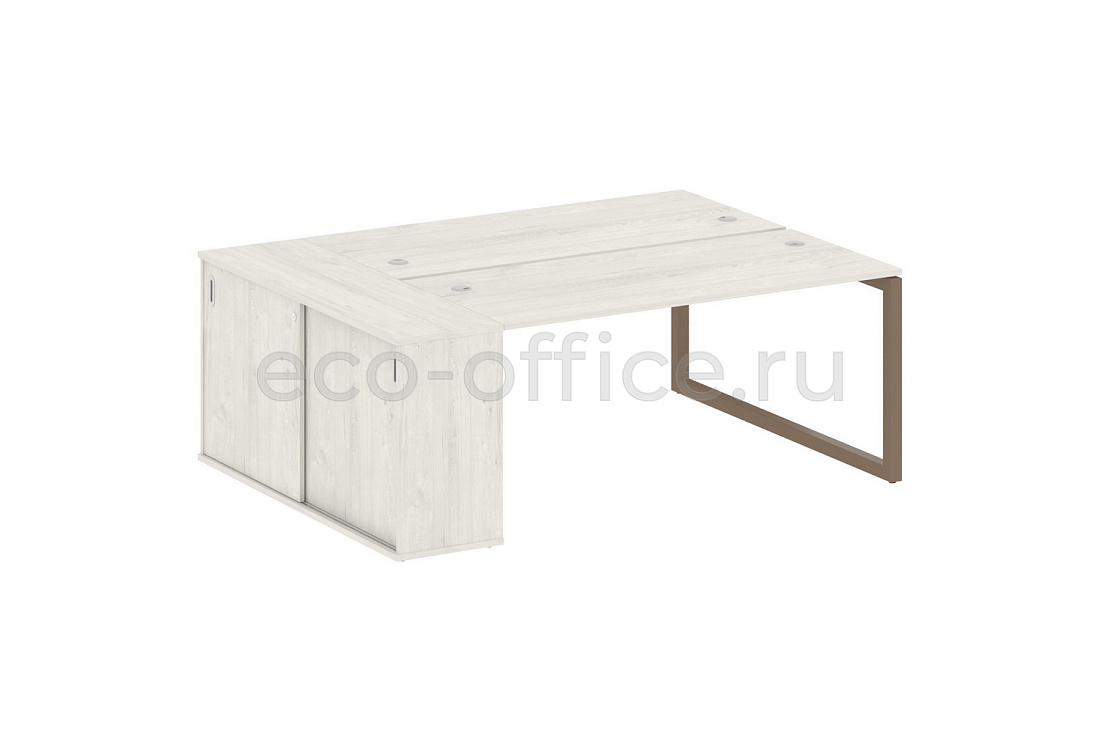 Рабочая станция с опорным шкафом-купе METAL SYSTEM QUATTRO 5x5 50БО.РС-СШК-1.4 Дуб Наварра / Мокко металл  стоимость